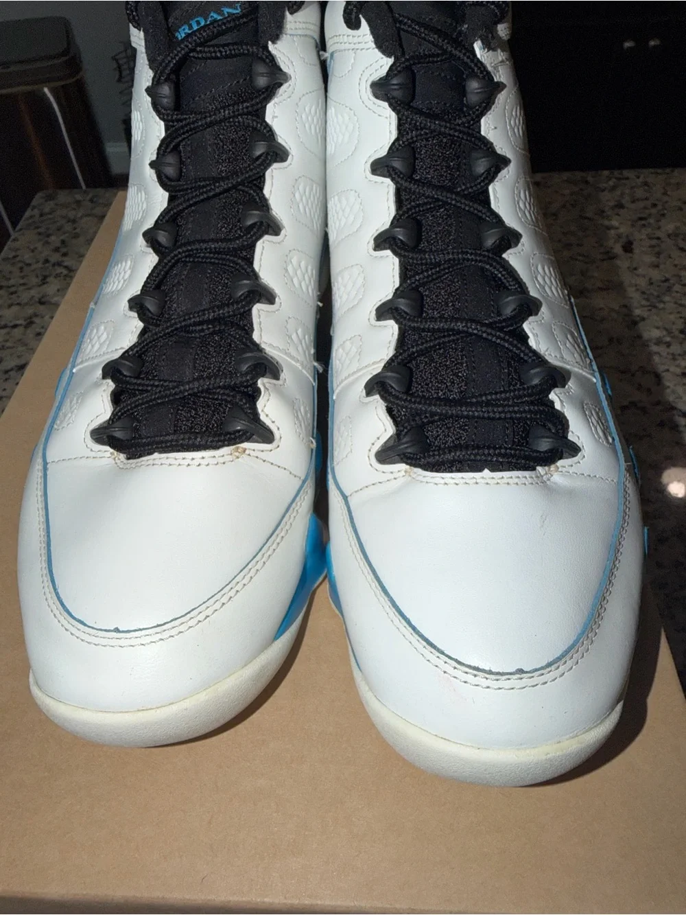 Size 9.5 Jordan 9 Retro Powder Blue SKU FQ8992-101 Used No Box No Insoles